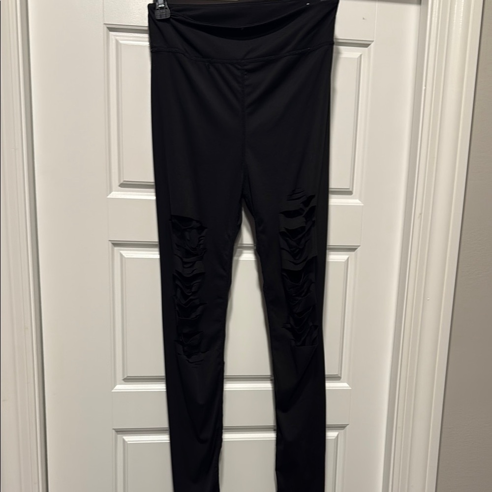 Black Ripped Leggings
